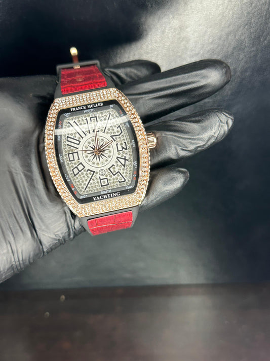 RED STRAP STONE WATCH